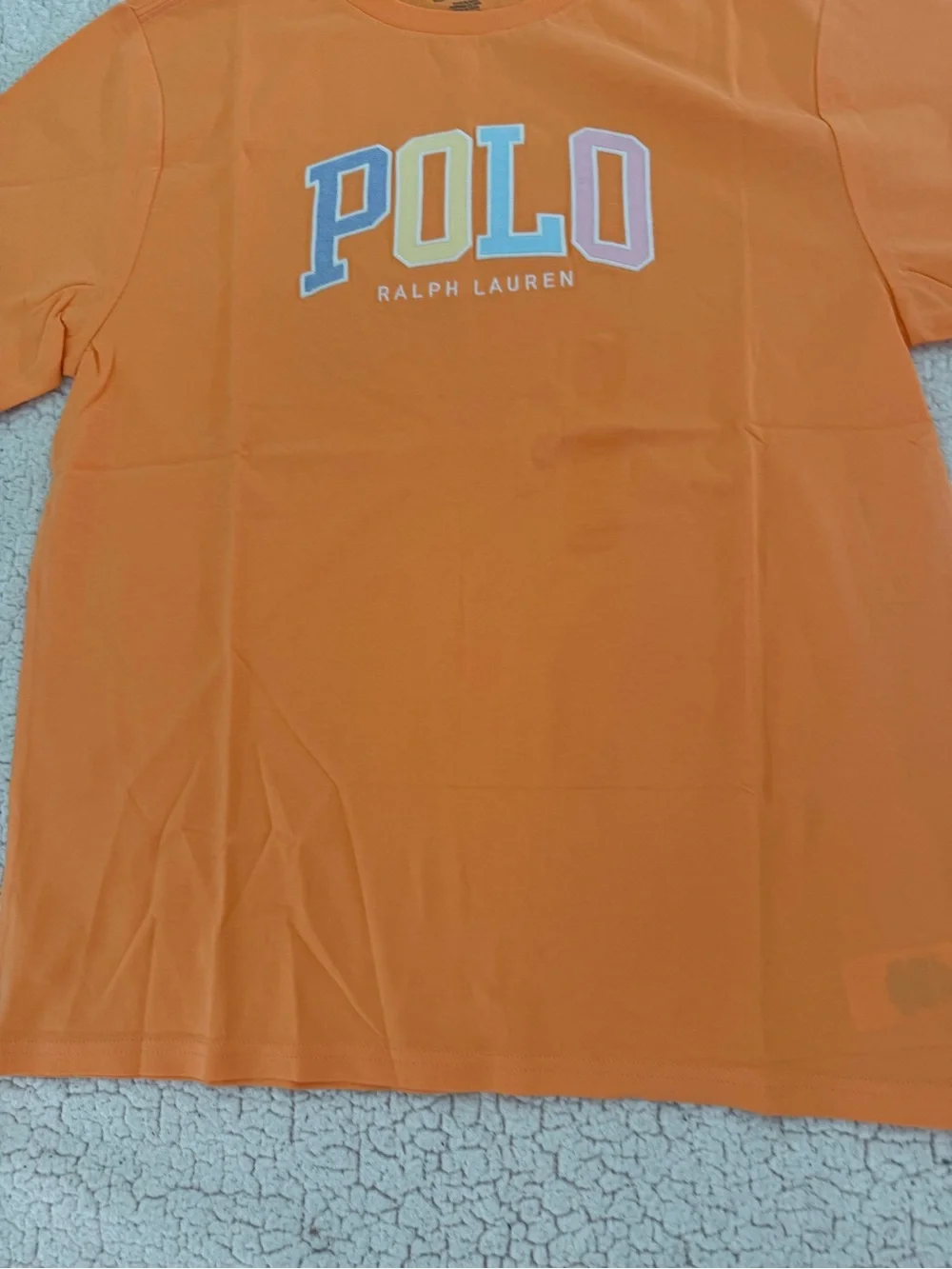 New boys Sz XL 18-20 Ralph Lauren Orange Short-Sleeve Shirt POLO Logo